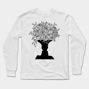 Conversation Vase Lovers Roses Line Art Graphic Faces Long Sleeve T-Shirt